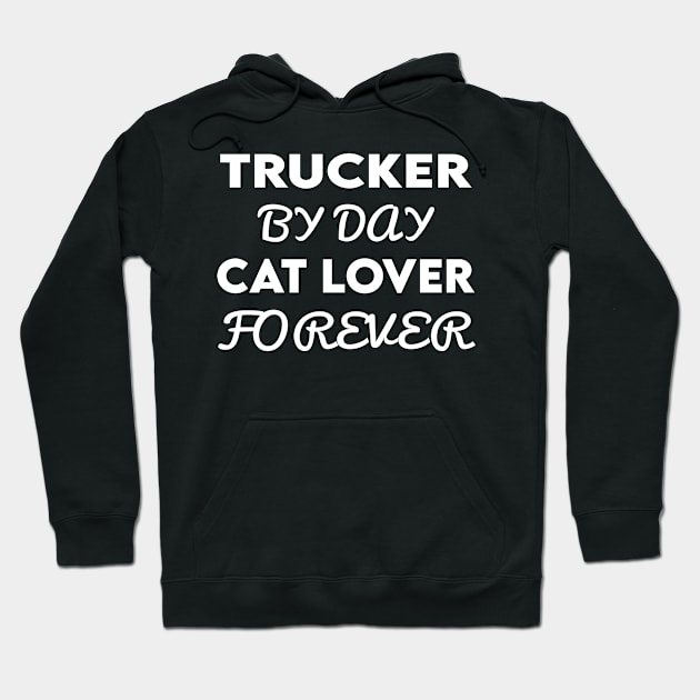 trucker cat Hoodie by Elhisodesigns